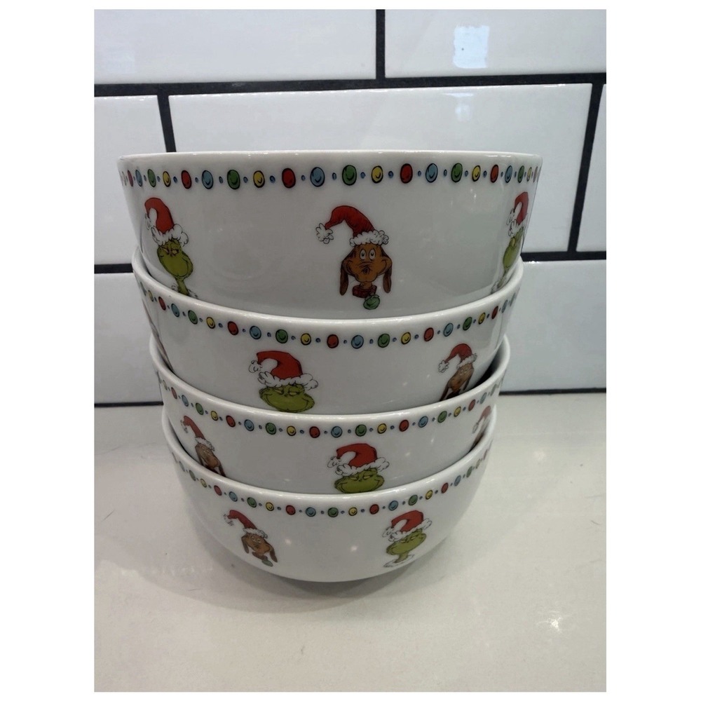DR.SEUSS HOW THE GRINCH STOLE CHRISTMAS BOWLS SET OF 4 NEW 2025 MAX TREE